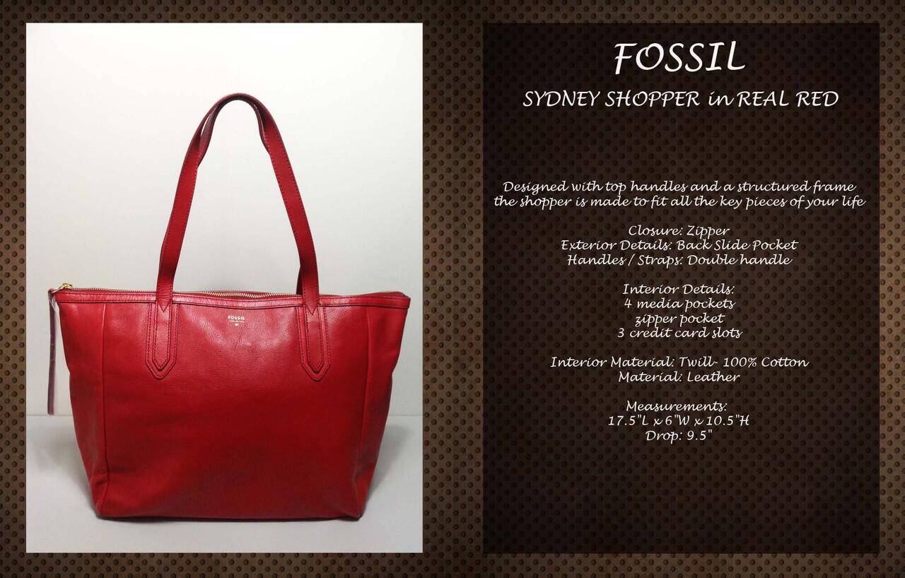 Cari FOSSIL SYDNEY SHOPPER in REAL RED Original KASKUS