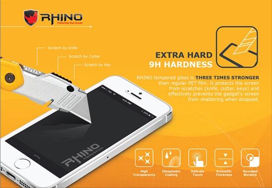 Tempered Glass RHINO Screen Protector | Anti Gores u/ Iphone, Samsung, Ipad MERAPAT