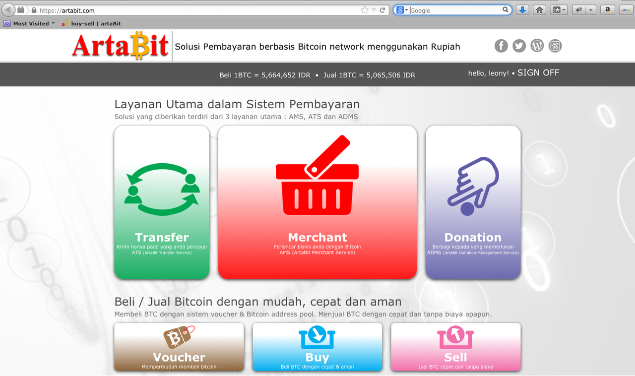 Tampilan baru website ArtaBit