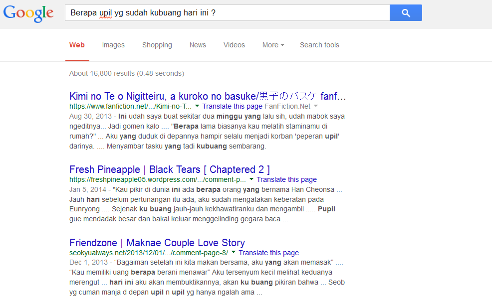 MBAH GOOGLE GUE TEST, jawabnya ngawurr...