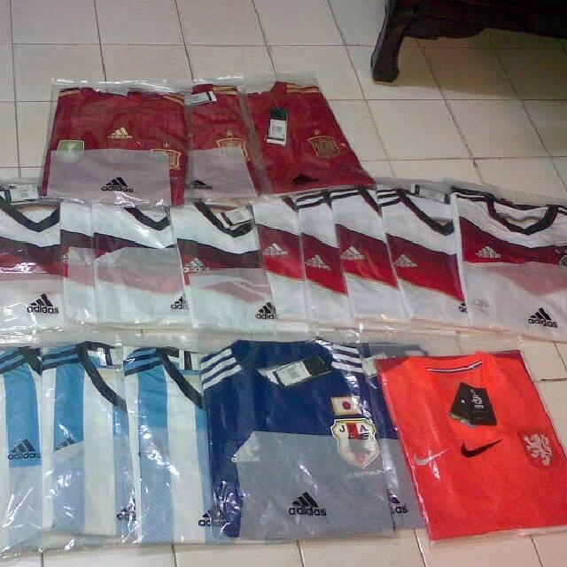 Jersey WC 2014 Argentina Belanda Brazil Jepang Jerman Kolombia Prancis Rusia Spanyol