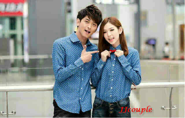 Kemeja Polka Trendy Baju Couple Baju Pasangan Korea