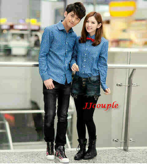 Kemeja Polka Trendy Baju Couple Baju Pasangan Korea
