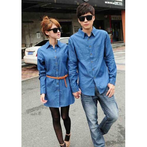 Dress Blue Denim Ban Baju Couple Baju Pasangan Modis Koleksi Terbaru