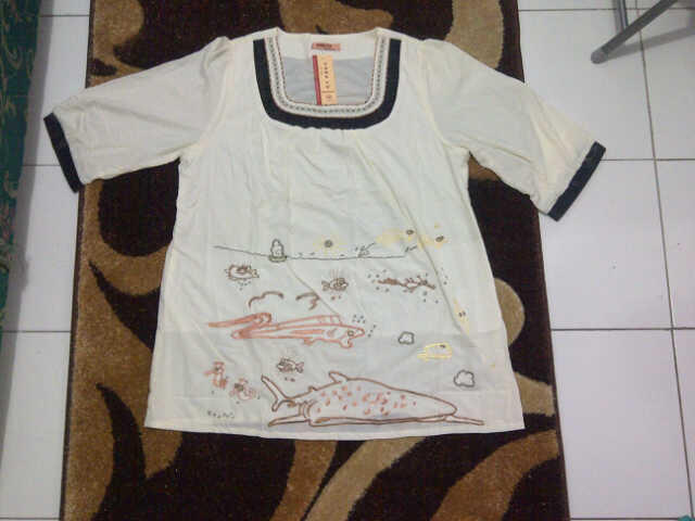 baju atasan blouse bordiran big size xl bahan katun ada furing