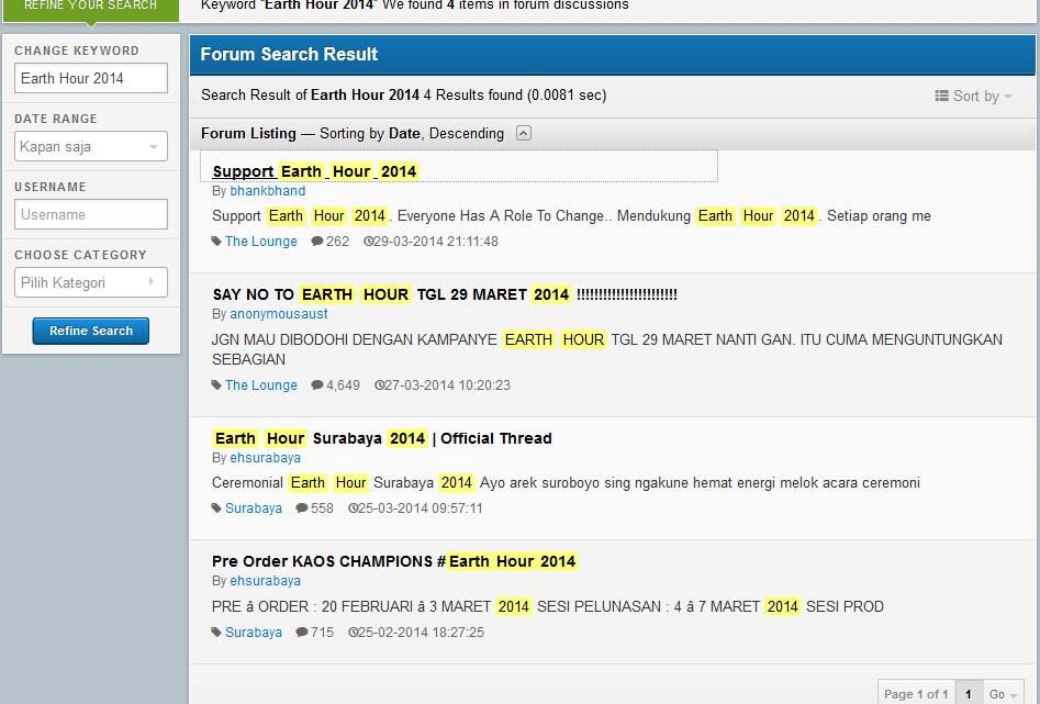 Perubahan Tempat-Tempat di Dunia (Earth Hour 2014 Effect)
