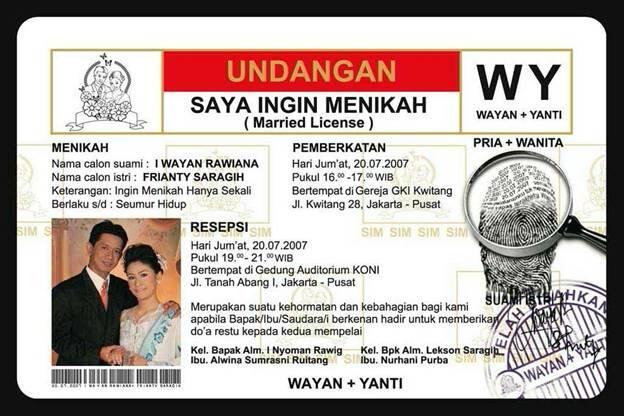 Kartu Undangan Pernikahan Unik