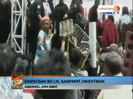 &#91;Sangat Lapar&#93; Simpatisan PDIP Ricuh Berebut Makanan Saat Kampanye