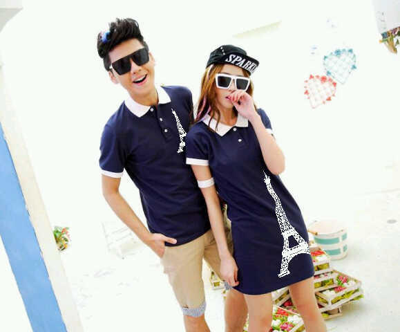 Dress Vinza Eiffel Baju Kaos Couple Pasangan Modis Koleksi Terbaru