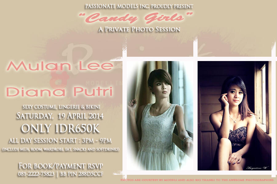 Ajakan Hunting Private Photo Session Mulan Lee & Diana Putri-Sabtu, Tgl 19 April 2014