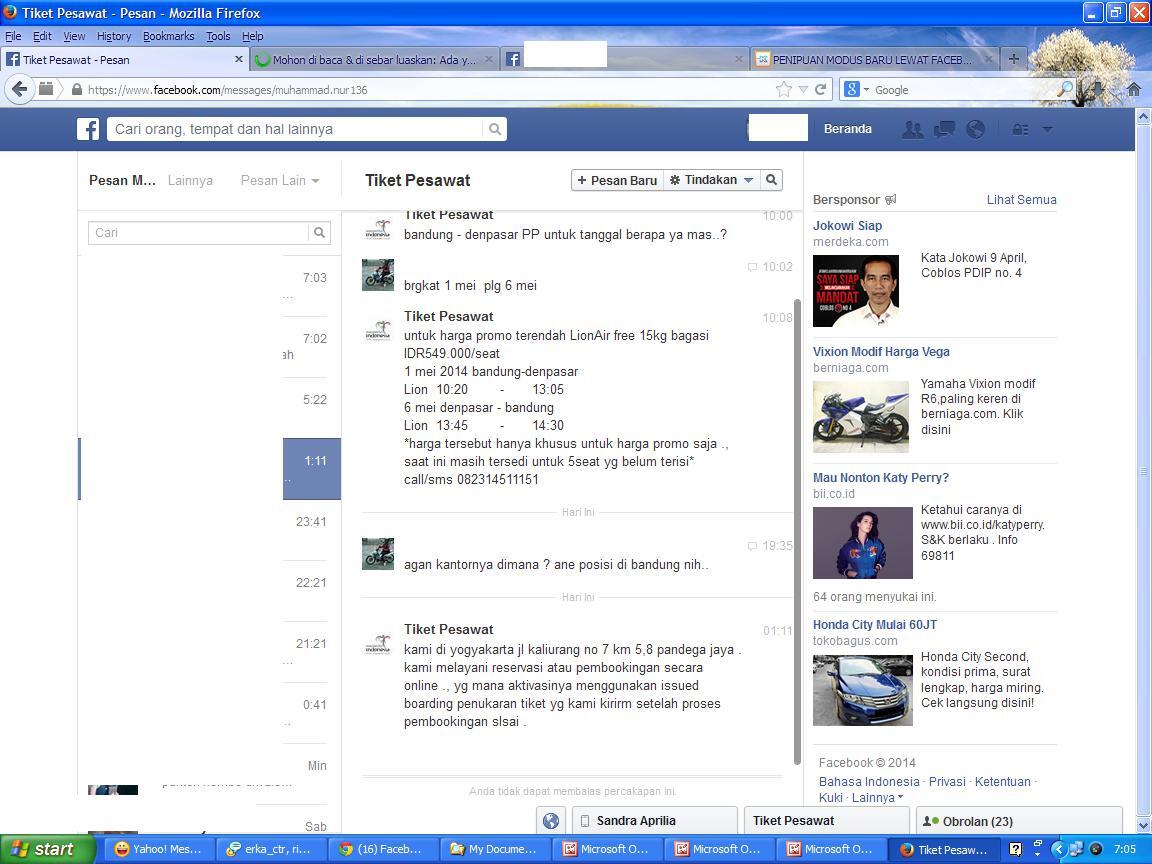 PENIPUAN MODUS BARU LEWAT FACEBOOK JUAL TIKET PESAWAT