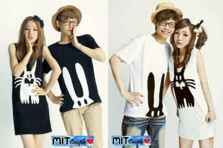 Dress Rabbit Baju Kaos Couple Pasangan Modis Koleksi Terbaru