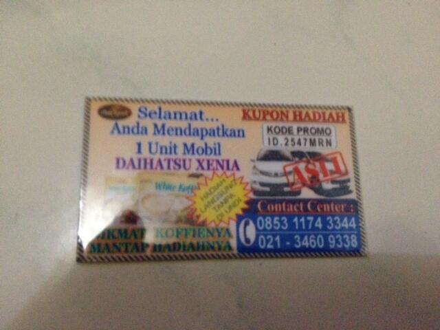 GAN MAU NANYA ada yang Pernah Dapat Hadiah dari Luwak White Koffie ???