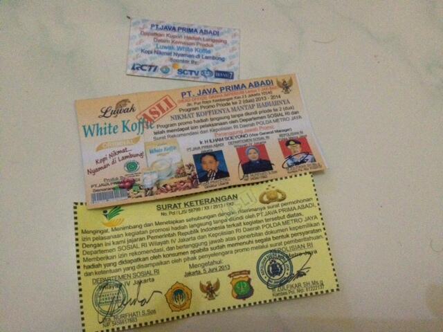 GAN MAU NANYA ada yang Pernah Dapat Hadiah dari Luwak White Koffie ???
