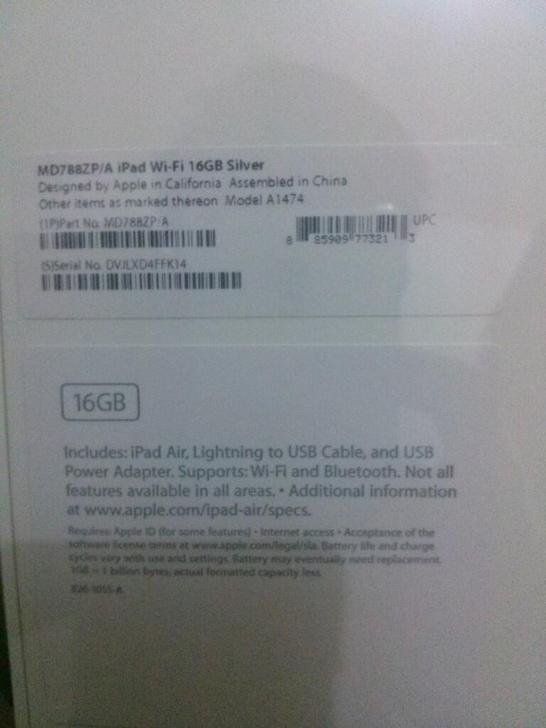 iPad Air NEW 16GB Wi-Fi only... 6,5 negooo cuma 1 unit. Masih segel!