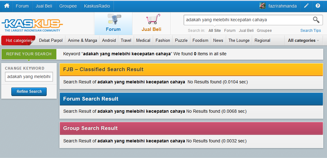 Adakah yang Melebihi Kecepatan Cahaya ?