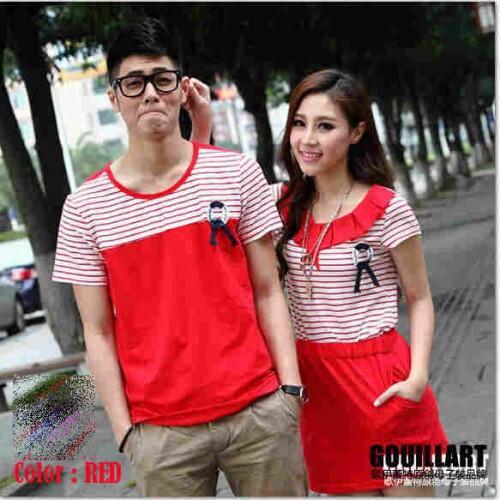 Dress Kerah Baju Kaos Couple Pasangan Modis Koleksi Terbaru