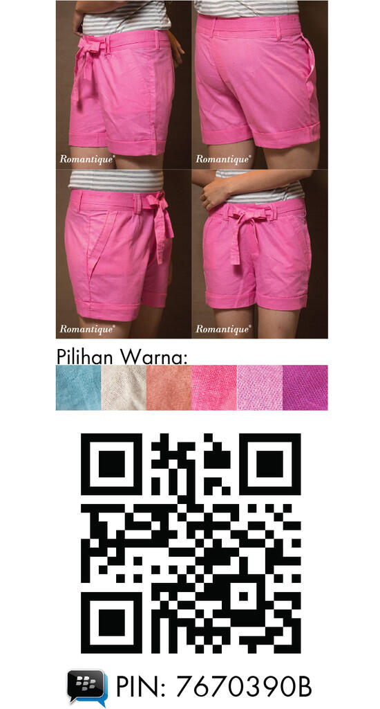Celana pendek polos lady bahan katun