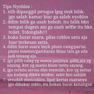 7 tips mencoblos *pemula/ senior masuk *penting