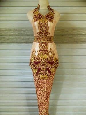 JUAL KEBAYA BAHAN GLITTER POLA