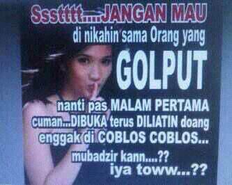 Jangan pilih orang golput kalo mau dapat pasangan yang baik