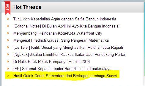 &#91;UPDATE&#93; HASIL QUICK COUNT PILEG BERBAGAI LEMBAGA SURVEI