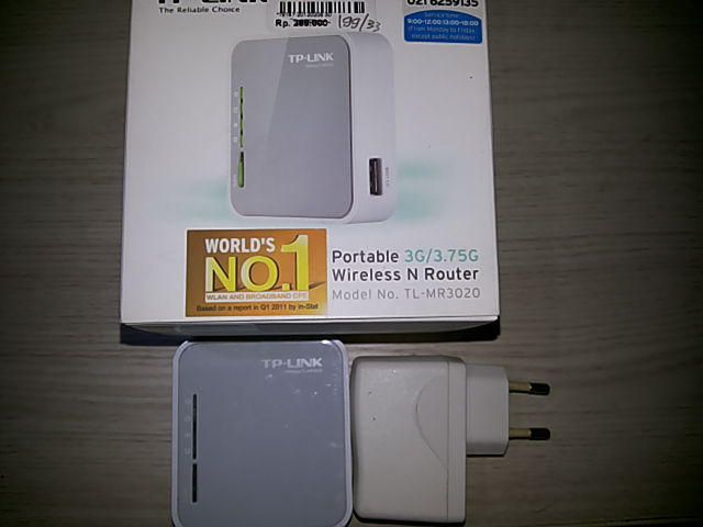 Portable Wifi Hotspot Tp Link MR 3020 bonus modem evdo