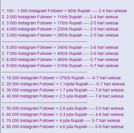 FOLLOWER &amp; LIKE INSTAGRAM TANPA BATAS &#91;GARANSI&#93;