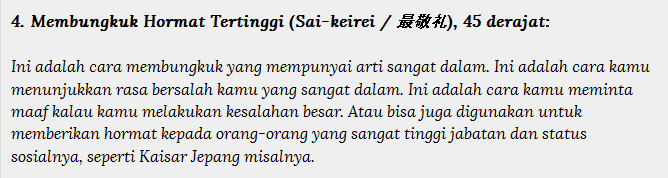 Arti Dari Derajat Hormat Membungkuk Orang Jepang