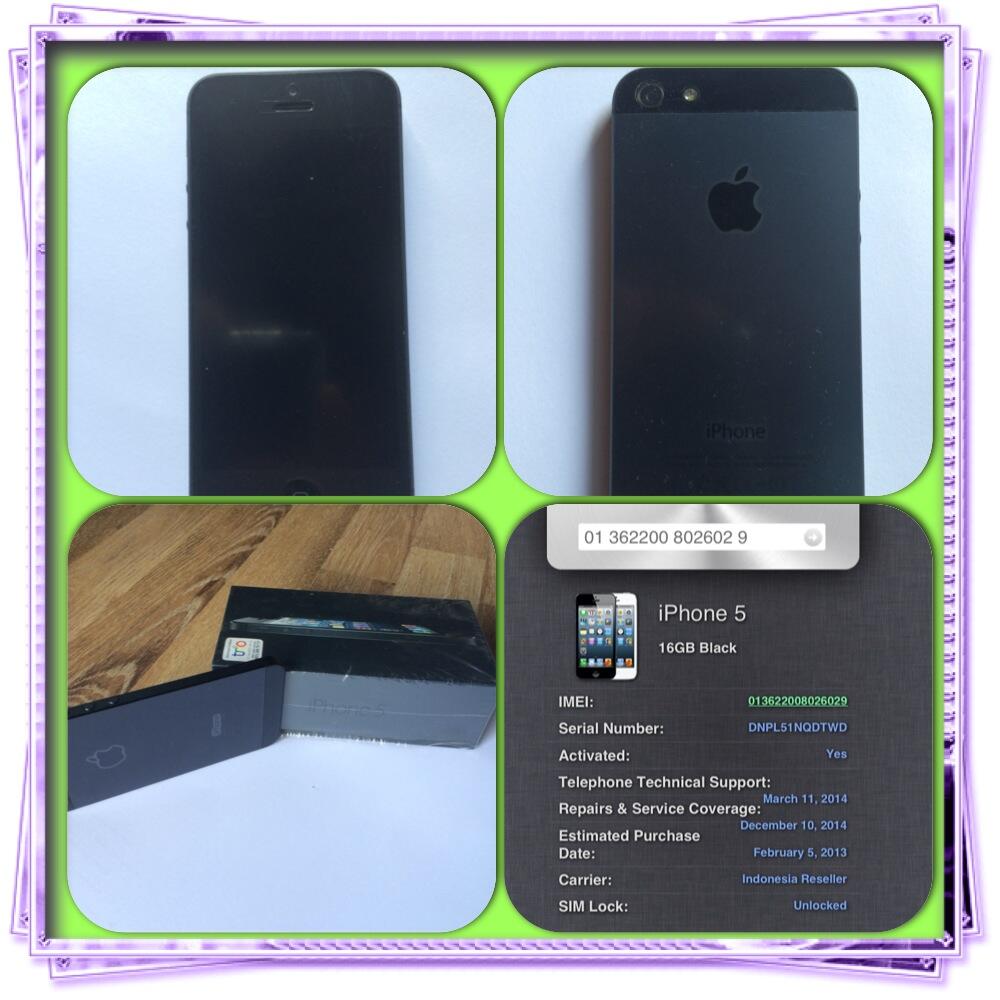 Jual iPhone 5 16 GB, Pembelian 10 Desember 2013