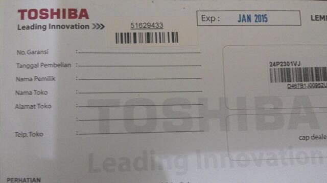 TV Toshiba 24P2301VJ kondisi mulus garansi panjang murmer Jaktim