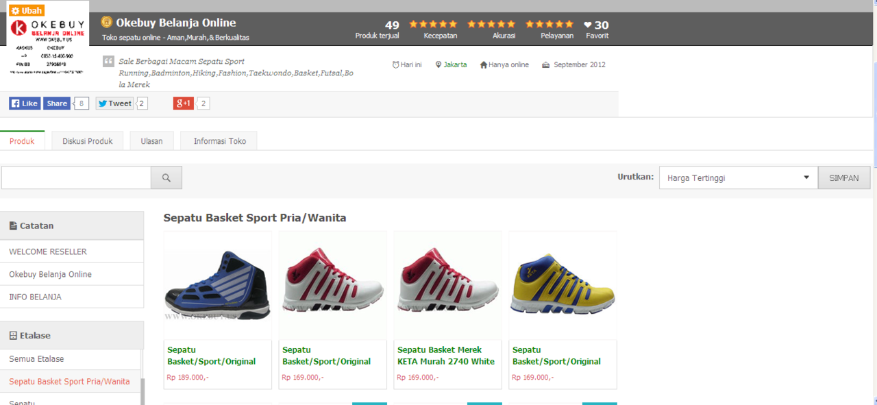 Sepatu Basket Merk KETA.Original Dan Murah