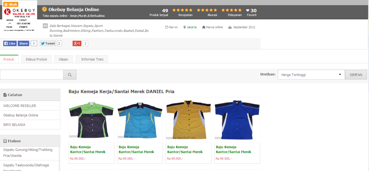 Baju Olahraga Merek DANIEL. Original Dan Murah