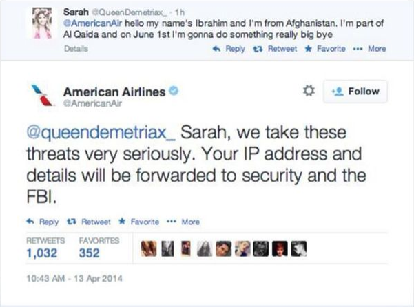 Gadis Umur 14 Tahun Ini Dipenjara Karena Meneror American Airlines via Twitter