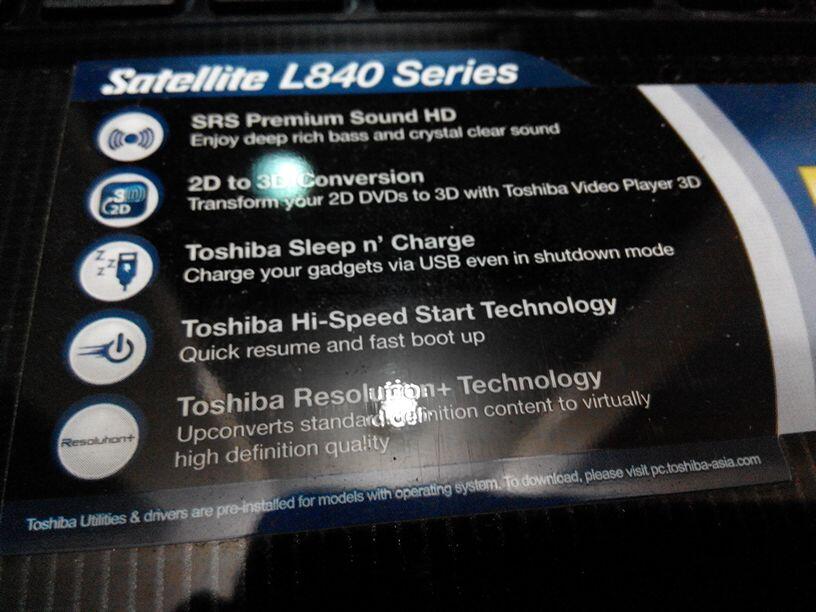 TOSHIBA satellite L840 series
