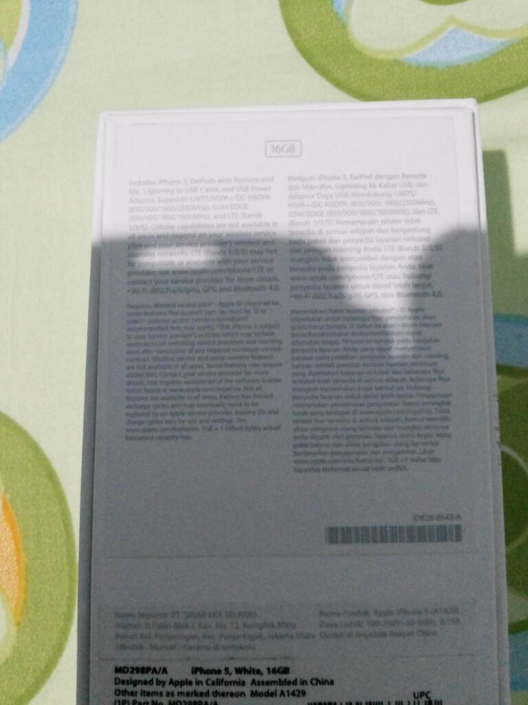 Jual Iphone 5 White Eks Garansi SES