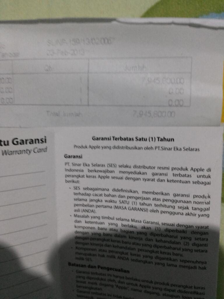 Jual Iphone 5 White Eks Garansi SES