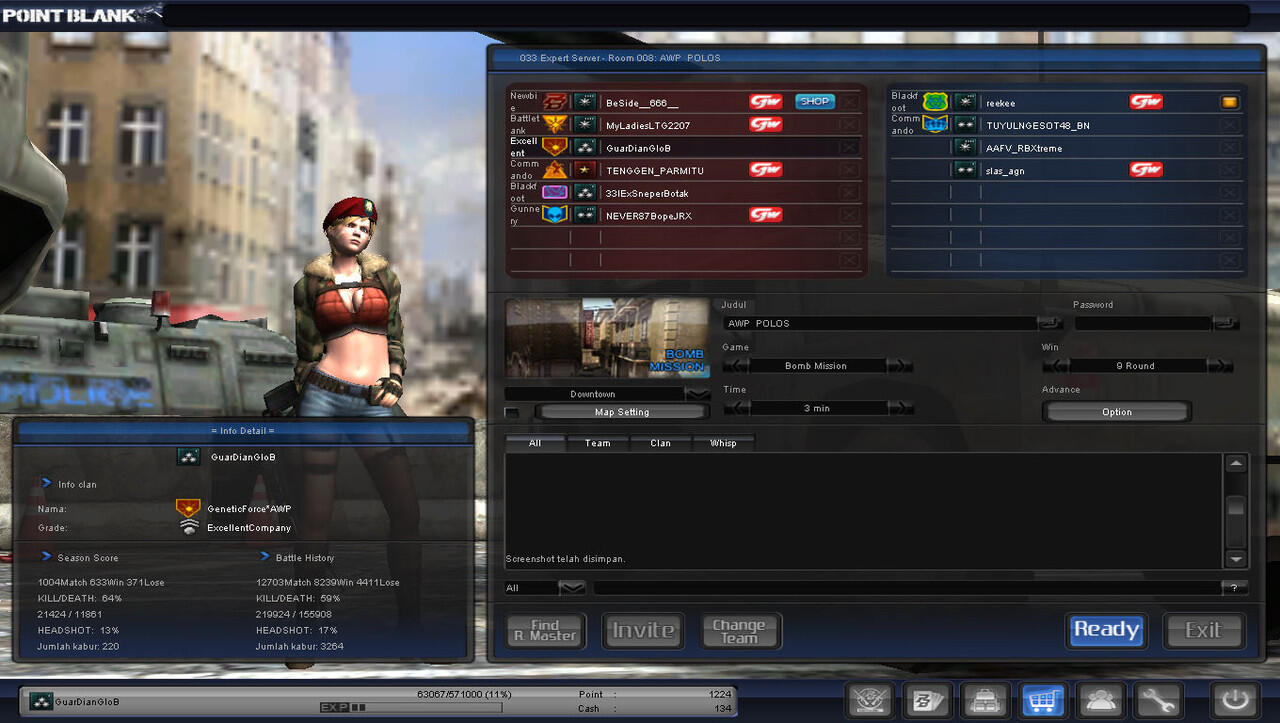 Char / ID Point Blank / PB pangkat Brigadir / Bintang 1 murni *Djoko*