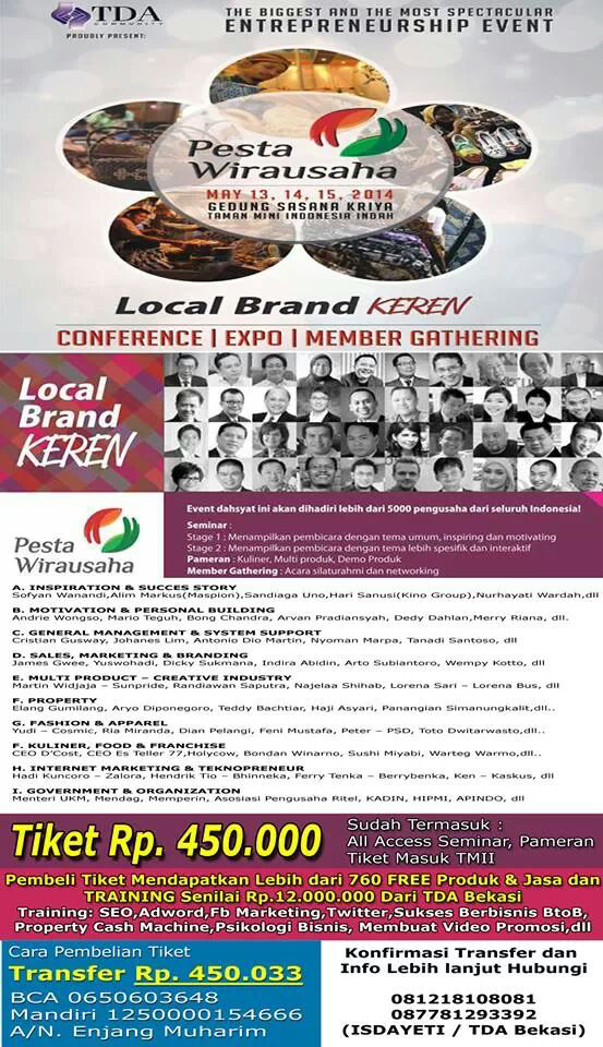 Event Akbar Pesta Wirausaha Nasional 13-15 Mei di TMII - Tema Brand Lokal Keren