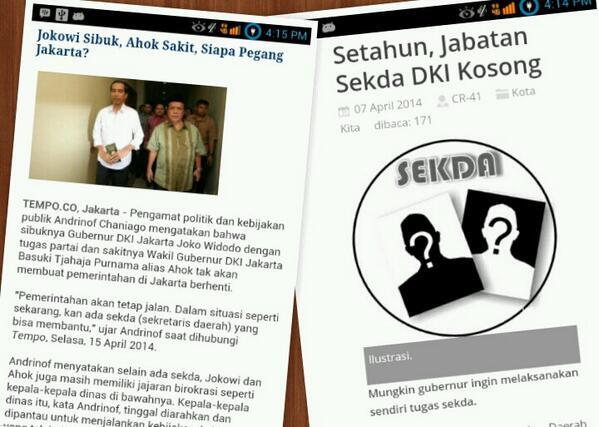 &#91;Menurut Agan?&#93; Jokowi Sibuk Nyapres, Ahok Sakit, Sekda Tidak Butuh