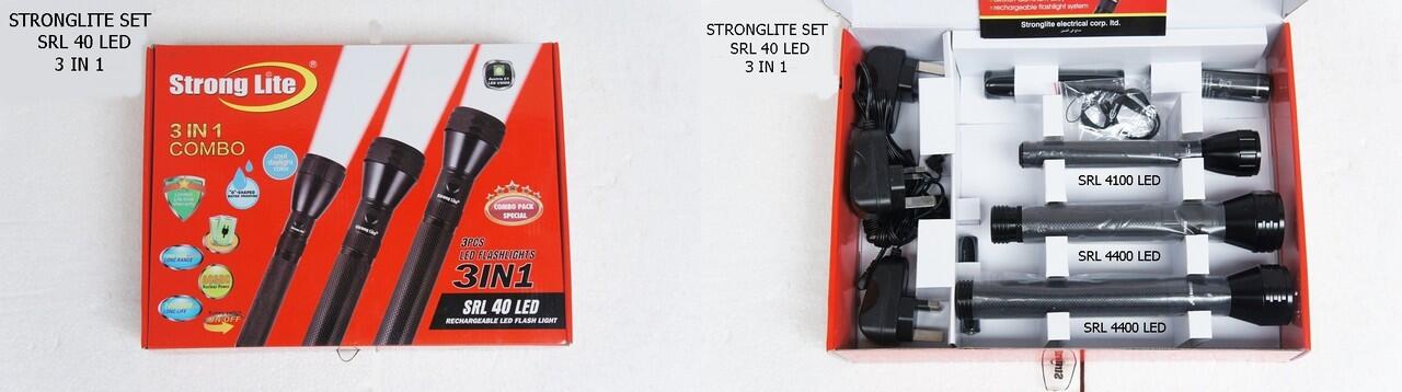 SENTER FLASH LIGHT STRONG LITE SET : SRL 40 LED (3 IN 1)