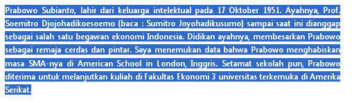 Rekam jejak salah satu capres 2014 (Prabowo Subianto Djojohadikusumo)