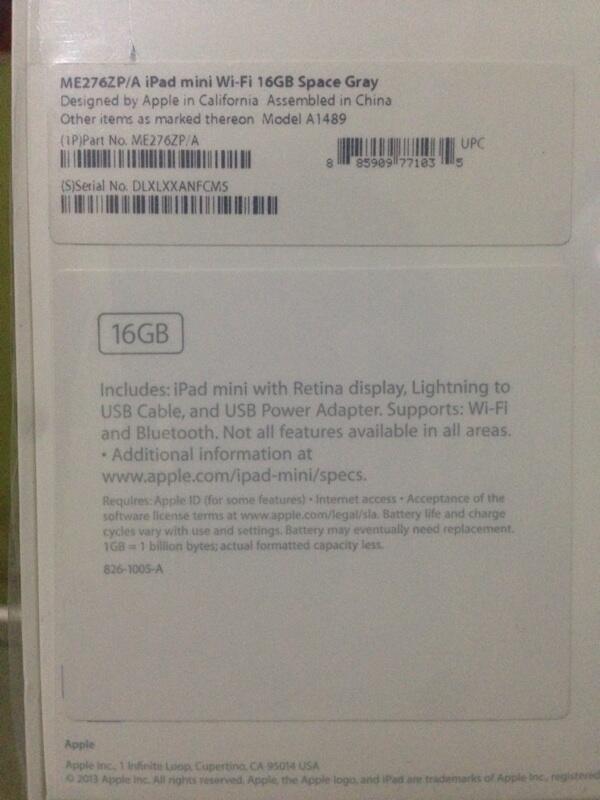 IPAD MINI RETINA DISPLAY 16Gb SPACE GREY!! Murah!