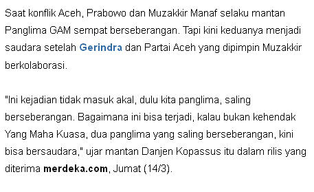 Rekam jejak salah satu capres 2014 (Prabowo Subianto Djojohadikusumo)