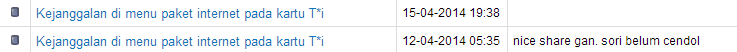 Kejanggalan di menu paket internet pada kartu T*i