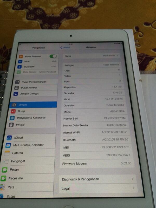 Ipad mini 16gb 3g+wifi mulus murah no batangan