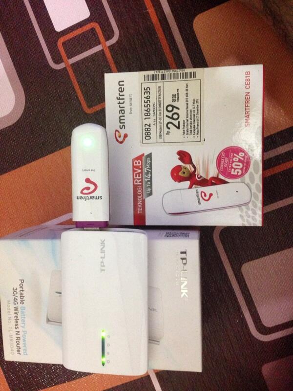 WTS MODEM SMARTFREN REV.B + TP LINK MR3040 PORTABLE WIFI