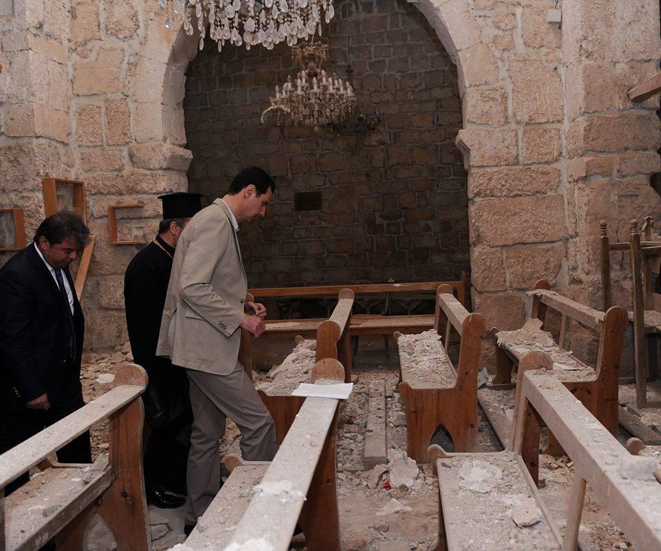 &#91;Awas Terguncang&#93; Mr. Bashar Al-Assad Mengunjungi The old Christian town Maaloula,..