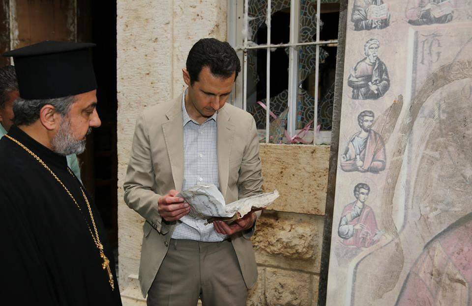 &#91;Awas Terguncang&#93; Mr. Bashar Al-Assad Mengunjungi The old Christian town Maaloula,..