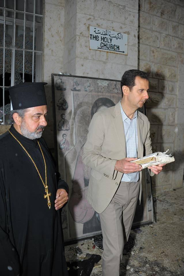 &#91;Awas Terguncang&#93; Mr. Bashar Al-Assad Mengunjungi The old Christian town Maaloula,..